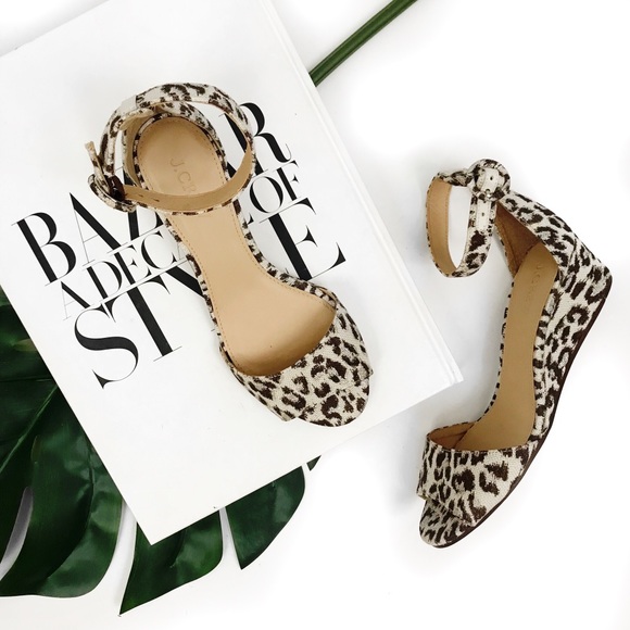J crew Laila leopard print sandal wedge - Picture 2 of 6